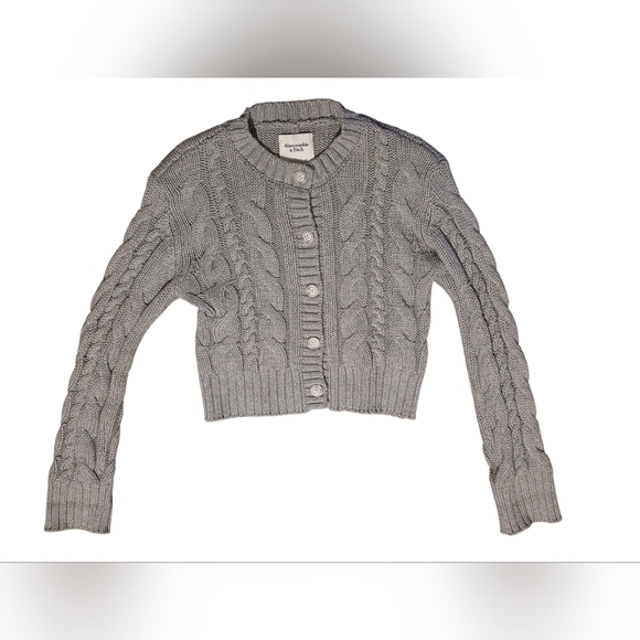 Abercrombie & Fitch Sweaters - Abercrombie & Fitch Cable Knit Button Up Gray Cardigan Size Small